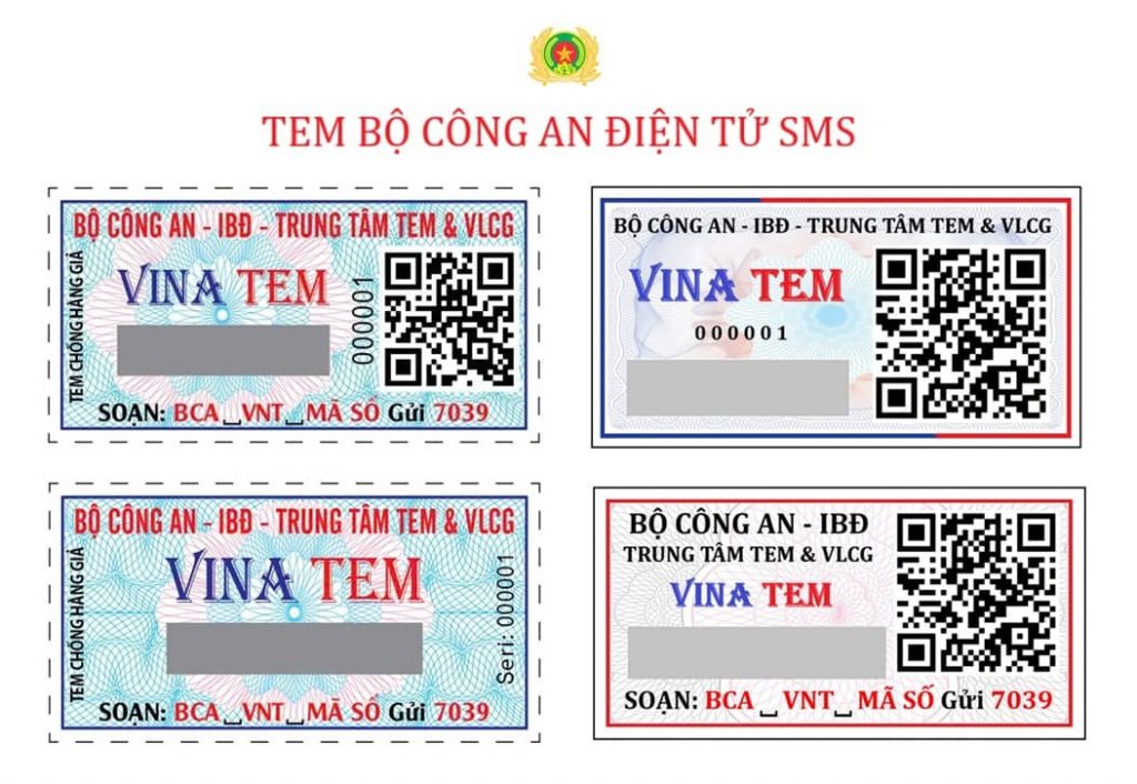 Tem Bộ Công An điện tử SMS